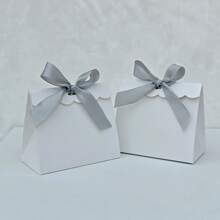 20/50pcs Mini Blank White Gift Box With Colorful Ribbons - Perfect For Birthday Party Gifts, DIY Crafts & Elegant Wedding Displays, Gift Boxes