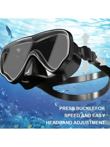 Adult Diving Mask - Tempered Glass Full Face Mask, Waterproof Anti-Fog Outdoor/Water Sport Swimming Goggles