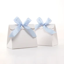 20/50pcs Mini Blank White Gift Box With Colorful Ribbons - Perfect For Birthday Party Gifts, DIY Crafts & Elegant Wedding Displays, Gift Boxes