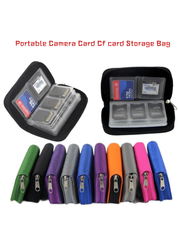 Memory Card Storage Bag Carrying Case Holder Wallet 22 Slots For CF/SD/Micro SD/SDHC/MS/DS Game Accessories Memory Card Box Card Case Gifts Gifts For Card Holder Wallet Business Card Holder Credit Card Holder Women Photocard Holder For Women For Men Card Wallet