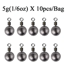 Topline Tackle 10pcs/Lot Fishing Weights Sinkers 3.5g 5g 7g 10g 14g Fishing Sinker Fishing Tackle Accessories
