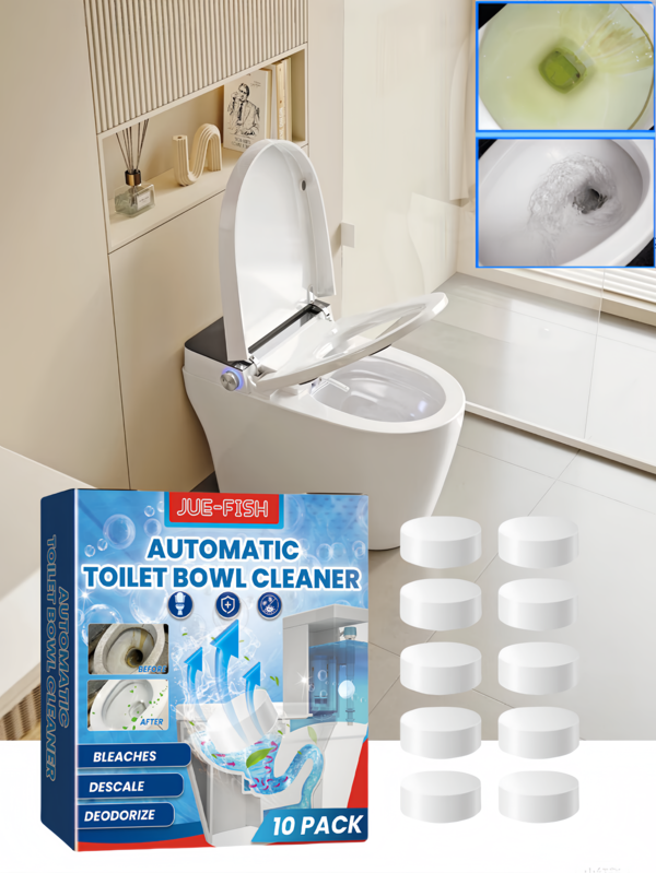 Limpador efervescente para vasos sanitários, limpador doméstico para vasos sanitários, descontaminação e desodorização, melhor presente, superlimpo, adequado para vasos sanitários, pias, cozinhas, banheiros, removedor portátil de manchas de urina de cerâmica, desodorante, embalagem aleatória. Remove eficazmente incrustações, sujeira, odores e refresca o vaso sanitário.