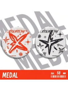 1pc/2pcs, Diameter 58MM, Highly Attractive, Interesting, TXT Boy Group Gossip Star Shiny Brooch Made Of High-Quality Metal Material. Ins Style Design, Red And Black Two-Color Pattern, Round Appearance, With Stars, Roses And Other Details, Can Be Used As A Decoration On Clothing Or Bags. Suitable For Daily Matching, Can Also Be Used As A Gift For Fans To Celebrate Related Activities. - Multicolor - View 13