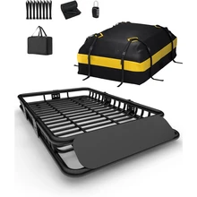 CuisinSmart 46" X 36"Heavy-Duty Roof Rack Cargo Basket – 200 Lb Capacity Universal  Steel Rooftop Carrier For SUVs, Trucks & Off-Road Vehicles - 51" x 36"-Giỏ đựng đồ trên nóc xe /có túi - Xem 1