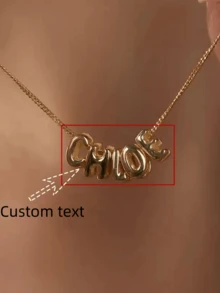 1 Piece Customized Stainless Steel Bubble Letter Necklace, Personalized Name Necklace, Suitable For Weddings, Valentine's Day, Mother's Day Gifts - Multicolor - View 2