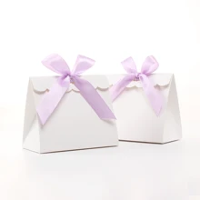 20/50pcs Mini Blank White Gift Box With Colorful Ribbons - Perfect For Birthday Party Gifts, DIY Crafts & Elegant Wedding Displays, Gift Boxes