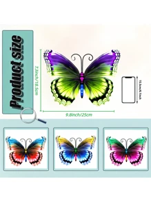 1pc/4pcs Colorful Metal Butterfly Decor, Versatile Seasonal Garden/Yard/Fence Hanging Ornament, Floral Themed Holiday Decoration, Mother's Day Gift, Great For Butterfly Enthusiasts