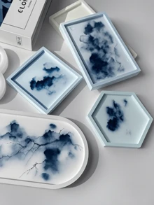 1 buah Cetakan Silikon Baki Praktis Rumah Tangga - Desain Persegi Panjang Sederhana, Dapat Digunakan untuk Membuat Baki Praktis, Aksesori Dekoratif DIY, Cocok untuk Penggemar Seni Kerajinan Tangan. Dibuat dengan Metode Irigasi, Penuangan, dan Injeksi, Ini adalah Produk yang Modis dan Sederhana. - Putih - View 2