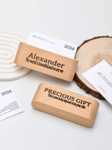 Customized Wooden Business Card Box Creative Desktop Large Capacity Display And Storage Front Desk Business Card Box Solid Wood Creative Business Card Box, Suitable For Living Room/Office/Front Desk - Laser-wood Business Card Box - View 4