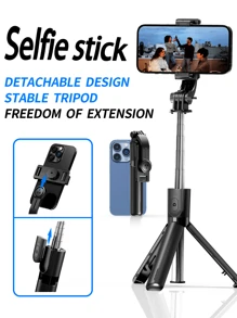 Tripod portatile per selfie, Tripsod autoadesivo estendibile con telecomando senza fili e stelo per tripodi, leggero e compatto, compatibile con 15 14 13 12 Pro Xs Max X 8Plus, e GoPro compatibile anche con telefono e , per vacanze estive, viaggi, riempimento di luce, attività all'aperto, live streaming