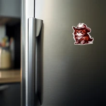 1PC 3-Inch Removable Vinyl Waterproof Creative Cute Fluffy Kitten In Cowboy Outfit Sticker For Laptop, Phone Case, Water Bottle, Journal, Notebook, Helmet, School Supplies, Dorm Decor, Office Desk, Car Window, Luggage, Skateboard, Toolbox, Motorcycle, Car Bumper, Kindle – Aesthetic Animal Sticker/"Western Animal Sticker"/Western Gifts For Cat Moms - Multicolor - View 11