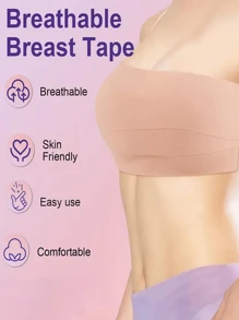 Eine Rolle elegantes Polyester Lingerie-Band - Unsichtbares Lift-Band, einfarbig, aus Vliesstoff, hautfreundlich, schweißfest und wasserdicht, geeignet für Sport und Schwimmen, 1 Rolle BH-Zubehör.