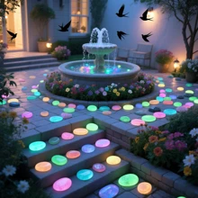 During The Day, It Absorbs Light Like A Mysterious Messenger, With About 1025 Artificialluminescent Stones. Shining Like A Dreamy At Night. Suitable For Ponds, Courtyards, Halloween Walkways, Outdoor Alleys, And Courtyard Gravel