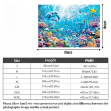 2D Underwater Fantasy Photography Backdrop - Sea Turtle, Fish & Coral Pattern | Multipurpose Polyester Fabric Banner, Suitable For Birthday Parties, Cake Table Decorations, And Summer Events