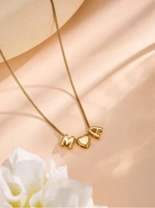 1 pieza Collar con nombre en 3D con burbuja, joya personalizada con inicial en burbuja, collar con placa con inicial en burbuja redonda - Regalo personalizado para amigos, parejas y familia
