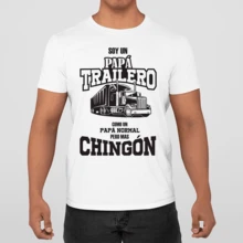 Playera DIA DEL PADRE SOY UN PAPA TRAILERO Hombre DDP18 - Blanco - Ver 1