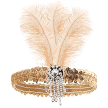 1 Băng đô đính sequin phong cách thập niên 1920, Phụ kiện trang phục cổ điển dành cho nữ, Tiệc Flapper, Vũ hội hóa trang, Cô dâu cưới, Lễ hội & Lễ hội hóa trang Halloween - A - Xem 23