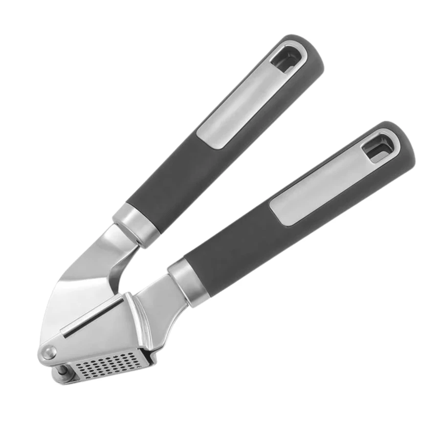 Prensa de ajo de acero inoxidable prensa de ajo manual para el hogar prensa de ajo de cocina pequeña Prensa ajos acero inoxidable manual resistente utensilio cocina compacto fácil usar limpieza - Gris - Ver 1