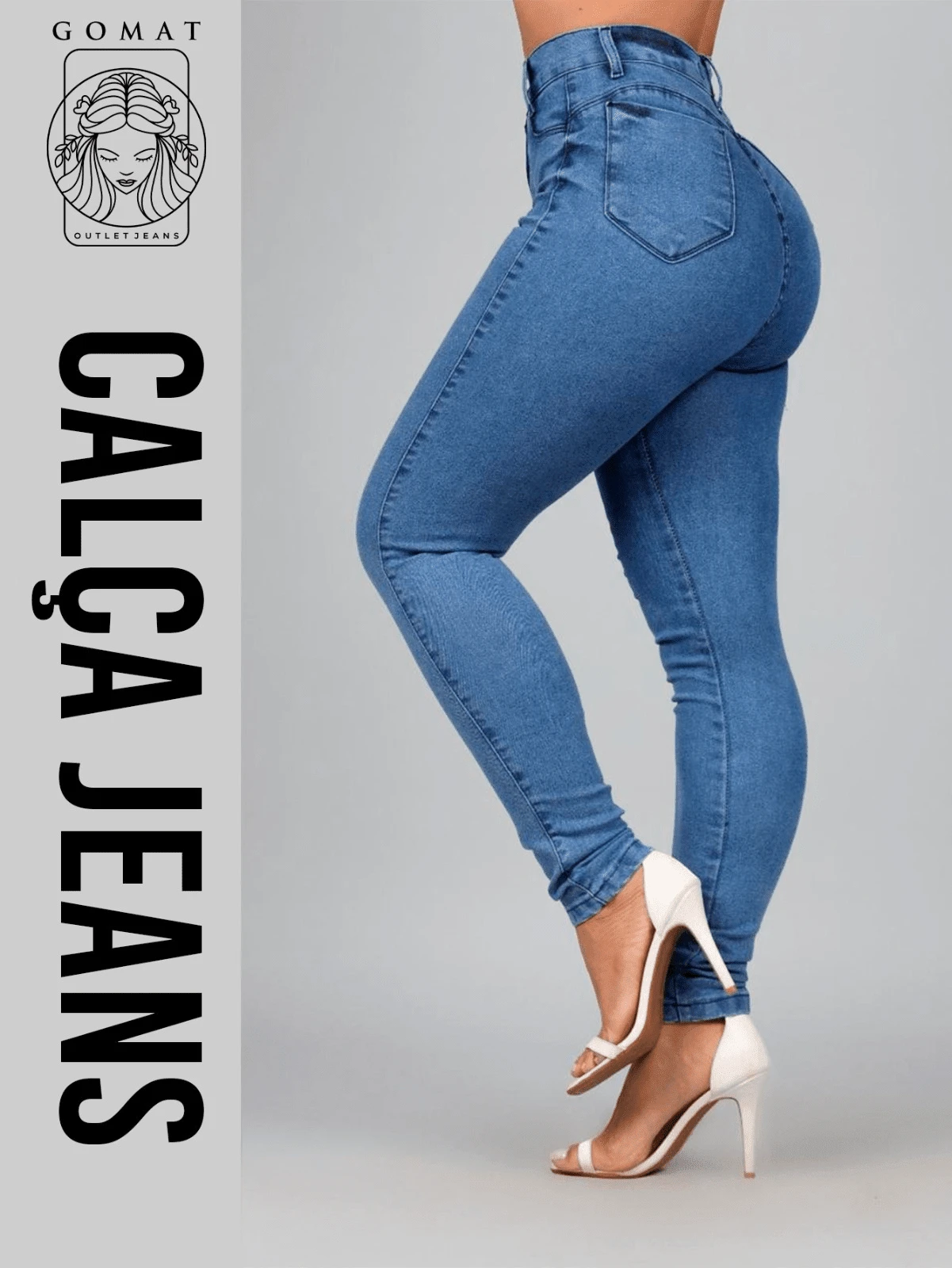 Women's Skinny Jeans, High Waist, Shapes Butt, Premium Line - 阿蘇爾506 - 查看 1