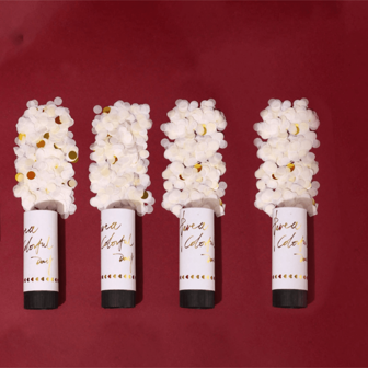 8pcs Multi-Color Paper Confetti Poppers, White Confetti, Party Atmosphere Maker, Suitable For Birthday/Wedding/Valentine's Day/Bachelor Party Celebrations Confetti Cannon, Streamer Poppers