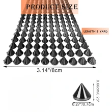 1 Yard Spike For Crafts Stude For Clothing, Cone Flatback Plastic Trim Mesh For Party Decoration Costume DIY Crafts, Can Be Used On Jackets, Shoes, Bags, Arts And Crafts, Various Colors