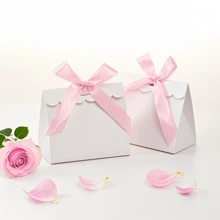 20/50pcs Mini Blank White Gift Box With Colorful Ribbons - Perfect For Birthday Party Gifts, DIY Crafts & Elegant Wedding Displays, Gift Boxes