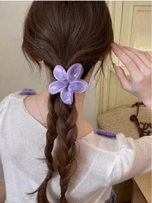 2pcs New Acrylic Frangipani Flower Design Oversized Hairpins, Elegant And Exquisite Personalized Hairpin Accessories For Valentine's Day, Suitable For Women, Versatile Daily Wear