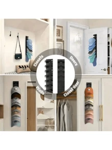1 pièce Organisateur de casquette de baseball, support de casquette adhésif monté au mur pour jusqu'à 20 casquettes, support d'affichage de chapeaux multicouches pour porte, placard, mur de chambre, options d'installation double