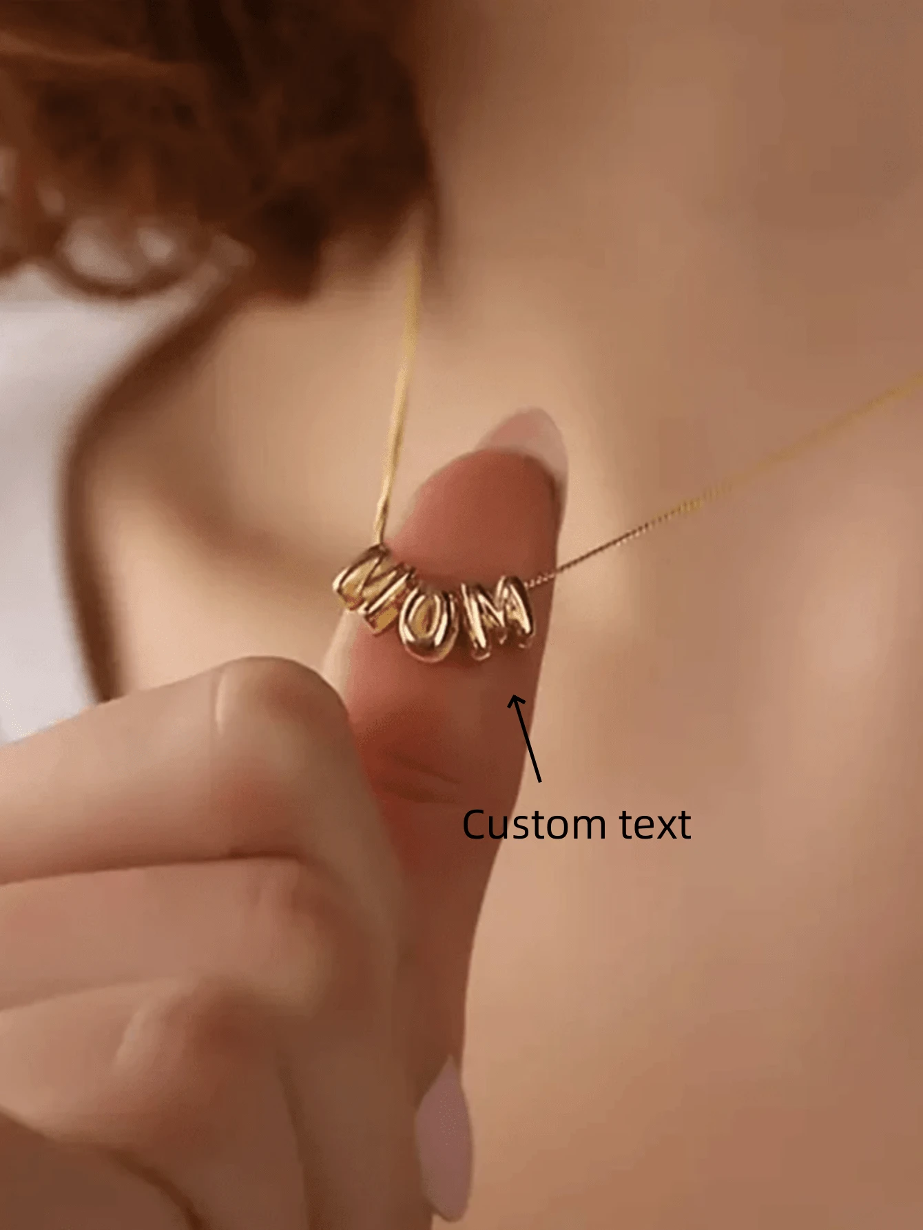 1 Piece Customized Stainless Steel Bubble Letter Necklace, Personalized Name Necklace, Suitable For Weddings, Valentine's Day, Mother's Day Gifts - Multicolor - View 1