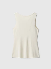 Women Button Embellished Solid Color Knit Vest - Beige - View 2