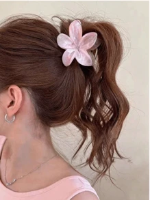 2pcs New Acrylic Frangipani Flower Design Oversized Hairpins, Elegant And Exquisite Personalized Hairpin Accessories For Valentine's Day, Suitable For Women, Versatile Daily Wear