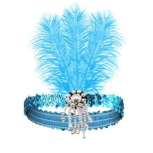 1 Băng đô đính sequin phong cách thập niên 1920, Phụ kiện trang phục cổ điển dành cho nữ, Tiệc Flapper, Vũ hội hóa trang, Cô dâu cưới, Lễ hội & Lễ hội hóa trang Halloween - A - Xem 21