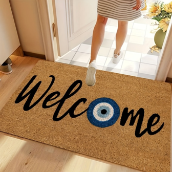1pc Evil Eye Decorative Welcome Doormat, Indoor Polyester Floor Mat, 1cm Thickness Room Decor
