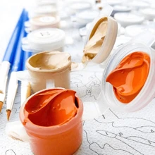nerd hunters Kit de peinture par numéros avec cadre en bois - Jardin de roses avec banc bleu - canevas de 50x40 cm - Set de peinture DIY pour jardin de cottage romantique