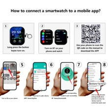 热门 2.01 英寸全屏触控智能手表，男女皆宜，通话、计步器、卡路里、多种运动模式、距离追踪、通话和久坐提醒，多功能智能手表，无线连接安卓手机