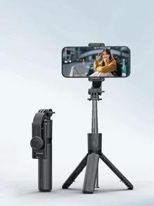 Tripod portatile per selfie, Tripsod autoadesivo estendibile con telecomando senza fili e stelo per tripodi, leggero e compatto, compatibile con 15 14 13 12 Pro Xs Max X 8Plus, e GoPro compatibile anche con telefono e , per vacanze estive, viaggi, riempimento di luce, attività all'aperto, live streaming