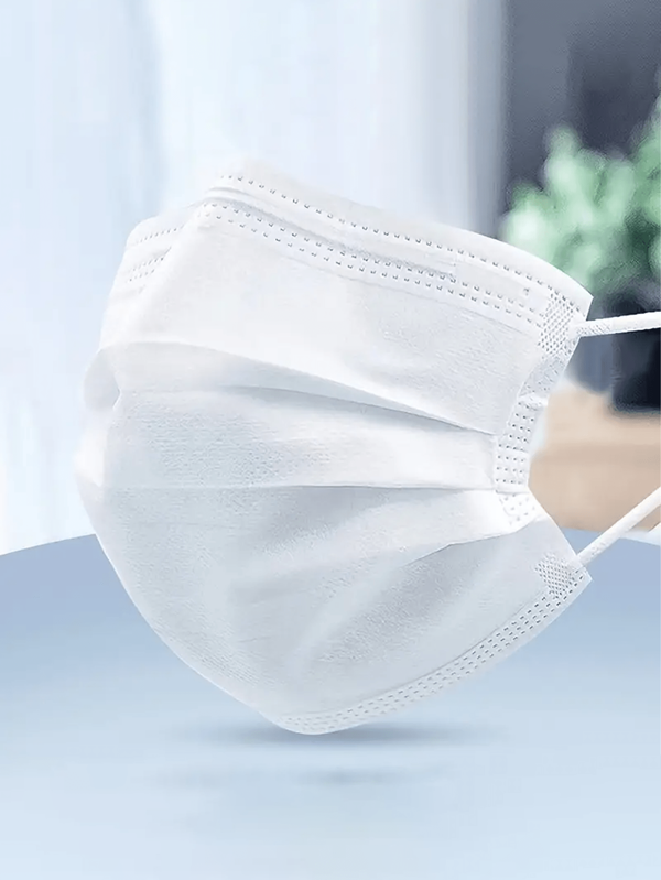 20pcs Disposable White Face Masks For Adults - Hypoallergenic & Breathable Material, Adjustable Earloop, Secure Nose Bridge, Suitable For Home, Office & Outdoor Use, Essential For Healthy Living, Made Of Safe Elastic Fabric