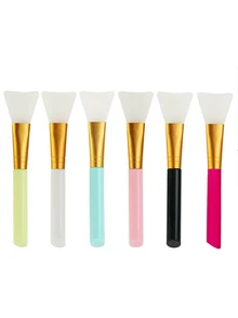 1 ou 5 aplicadores de máscara facial de silicone com ponta macia, pincel de silicone para máscara facial, pincel para máscara facial de argila mista, pincel cosmético, ferramentas de cabeleireiro - Multicolorido - Ver 6