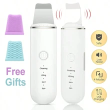 Ultrasonic Facial Cleansing Device - USB Rechargeable, Vibrating Face Blackhead Remover, Scraping Exfoliating Beauty Tool, Cost-Effective Skincare Device, Includes 2 Silicone Heads, 4 Modes, Perfect Tool For Blackhead Removal - Multicolor - View 13