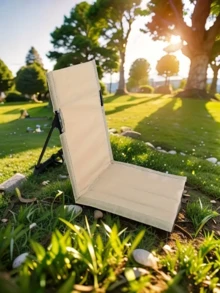 1 Peça Cadeira de Camping Dobrável para Uso Externo, Cadeira Reclinável Individual com Almofada de Encosto, Cadeira de Praia Dobrável Portátil, Adequada para Camping, Praia, Viagens - Multicolorido - Visão 9