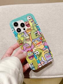 SPONGEBOB 1pc Soft Cartoon Series Phone Case Compatible With IPhone, Creative Hand-Painted Anti-Fall Protective Cover, Gift For Girlfriend