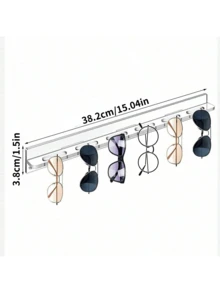 Acrylic Sunglasses Organizer Storage Wall Mounted Eyeglasses Holder Hanging Eyewear Display Rack Hanger For Entryway Shelf Bedroom Living Room Home Decor Clear Acrylic Glasses Storage Display Stand Aesthetic Organization Solution - Multicolor - View 3