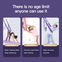 Benbo 1pc Yoga Stretching Strap, Waist Back Legs Fitness Belt, Back Bend Auxiliary Trainer With Door Anchor, Height Adjustable Aerial Yoga, One Horse Crotch Pressure Stretching Belt, Anti-Gravity Inversion Exercises Hammock Door Flexibility Tensile Trainer, Pink High Strength Wide Polyester, Yoga Stretcher, Back Bend Split Inversion Belt, Stretching Exercise Equipment For Dancing Ballet Gymnastics Training Pilates Split Fitness - Multicolor - View 6