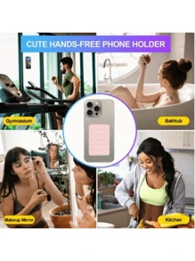 3/1 Stück multifunktionaler quadratischer Silikonzug saugnapf Wasserdichter Handyhalter, 24-Loch starker Haftsilikonzug saugnapf geeignet für verschiedene Einsatzzwecke, zur Befestigung von Handy und zum Schutz vor Herunterfallen, Videovibration, Handy-Selfie-Zubehör