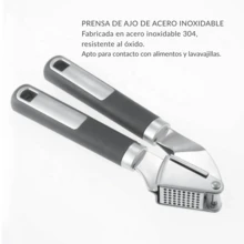 Prensa de ajo de acero inoxidable prensa de ajo manual para el hogar prensa de ajo de cocina pequeña Prensa ajos acero inoxidable manual resistente utensilio cocina compacto fácil usar limpieza - Gris - Ver 3