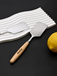 Stainless Steel Spatula With Wooden Handle, Nonstick Pancake Turner, Fried Egg Flipper For Cooking, Frying, Grilling, Baking, BBQ - Laser-stainless Steel Shovel - View 5