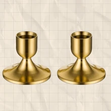 12pcs Gold Tapered Candlesticks, For Tabletop Centerpieces, Wedding Receptions, Holiday Christmas Capes, Home Decor, Halloween/Christmas Decoration,Room Decor,Gifts