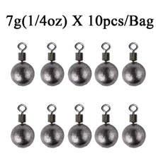 Topline Tackle 10pcs/Lot Fishing Weights Sinkers 3.5g 5g 7g 10g 14g Fishing Sinker Fishing Tackle Accessories