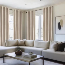 4 Panels Velvet Curtains Blackout Thermal Insulated Rod Pocket Drapes For Bedroom Living Room , Super Soft Velvet Drapes For Bedroom Living Room Thermal Insulated Window Drapes Machine Washable - 米色 - 查看 2