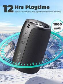 Głośnik bezprzewodowy Bluetooth ZEALOTPortable – wodoodporny IPX5, 10 W, miniaturowy głośnik bezprzewodowy z BT 5.2, 12-godzinny, bardzo długi czas odtwarzania, bateria 1800 mAh, dźwięk stereo Hi-Fi, obsługa mikrofonu/karty TF/USB/AUX – idealny do użytku domowego i na zewnątrz, kompatybilny z systemami iOS/Android. - Czarne - Zobacz 6